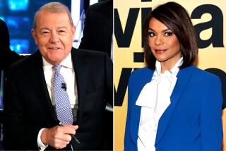 Stuart Varney of Fox Business Network and Univision anchor Illa Calderón