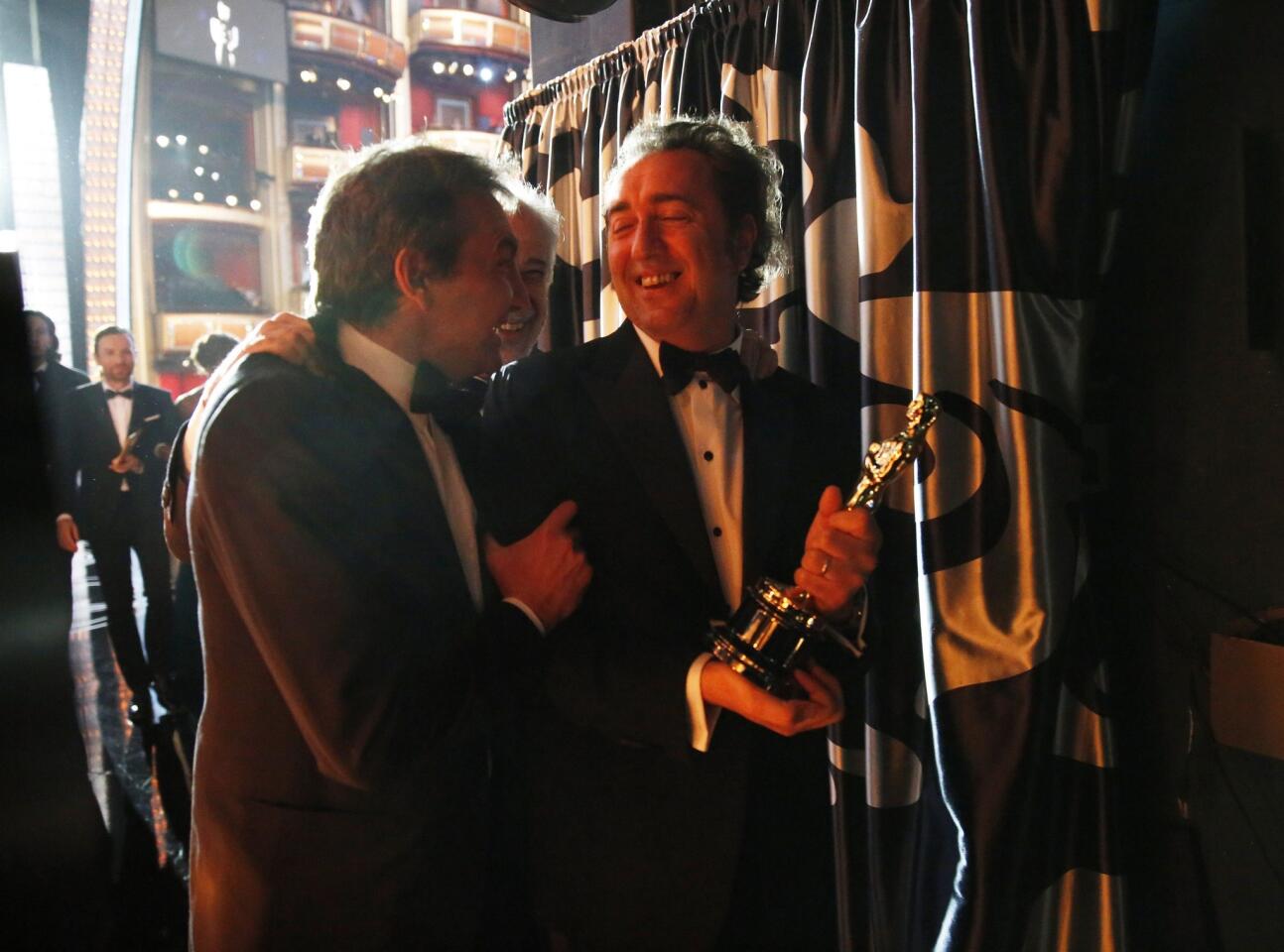 Backstage at the 2014 Academy Awards