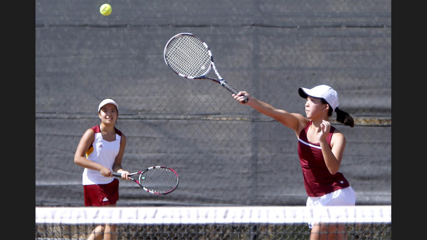 Photo Gallery: Flintridge Sacred Heart Academy girls tennis vs. La Cañada High School