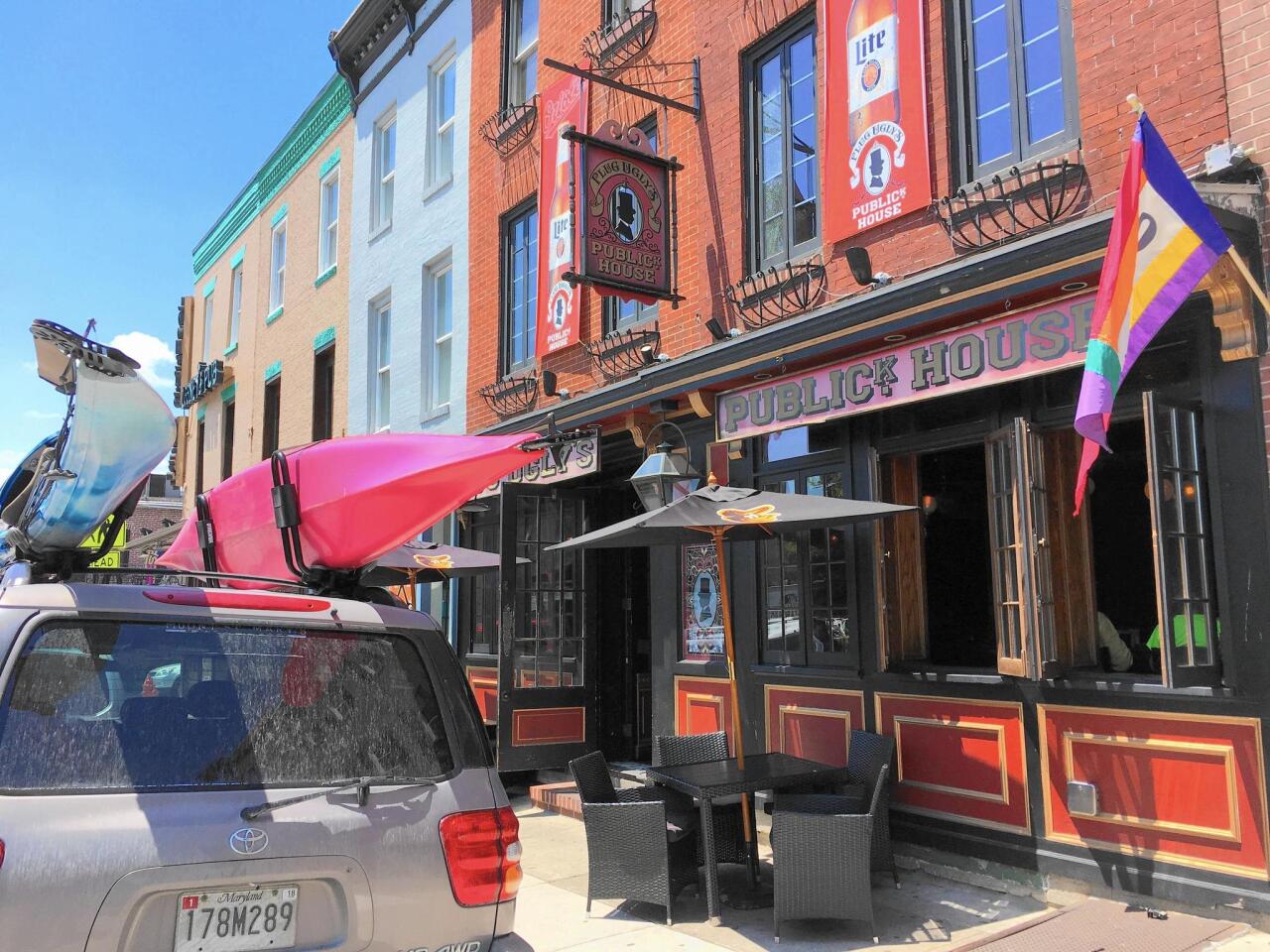 Plug Ugly’s Publick House is one of several watering holes and restaurants around O’Donnell Square in Baltimore’s waterfront Canton neighborhood.