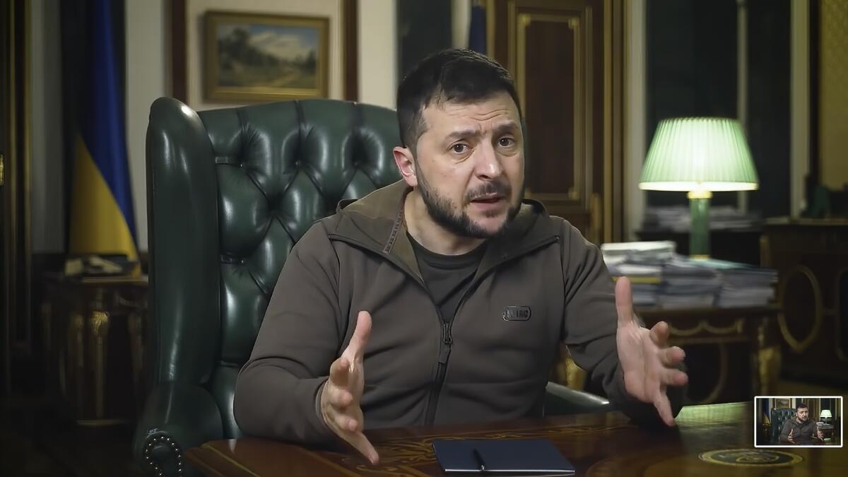  el mandatario Volodymyr Zelenskyy emite un mensaje desde Kiev, Ucrania