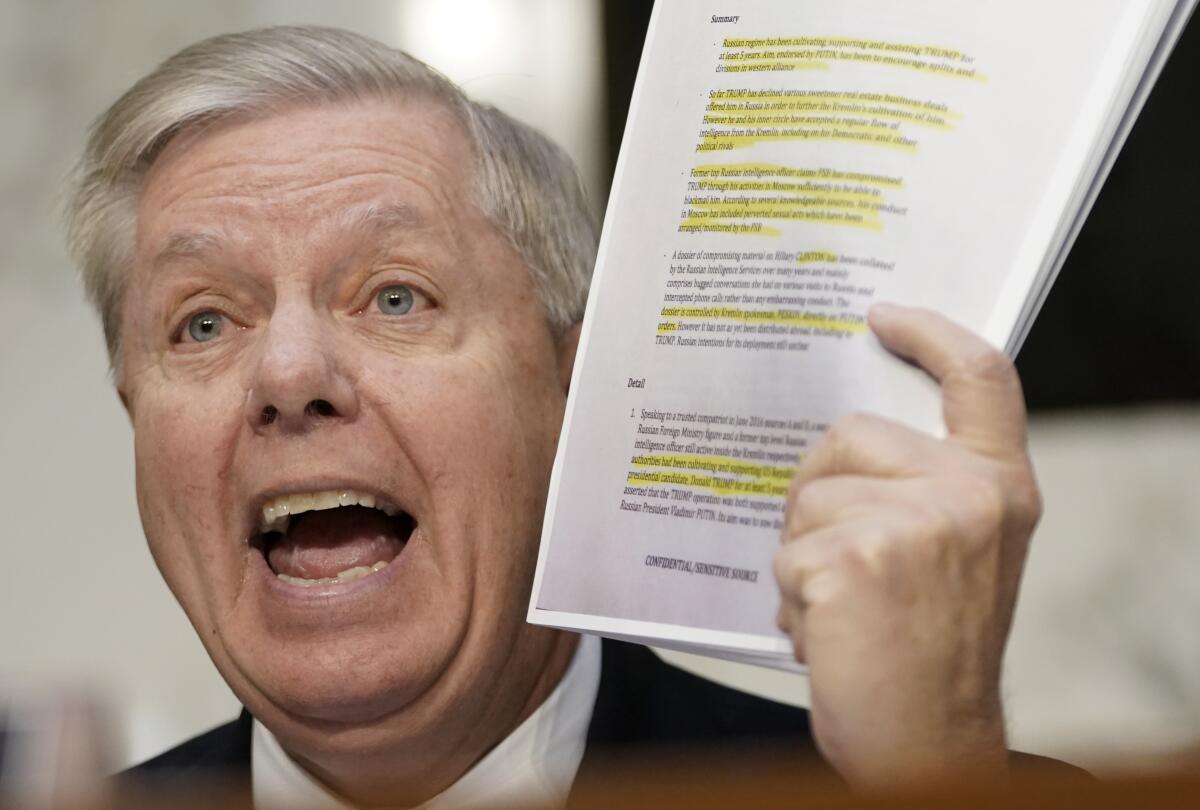 Senate Judiciary Committee Chairman Lindsey Graham (R-S.C.) argued that the inspector general's report showed the FBI had engaged in a conspiracy to target President Trump for investigation.