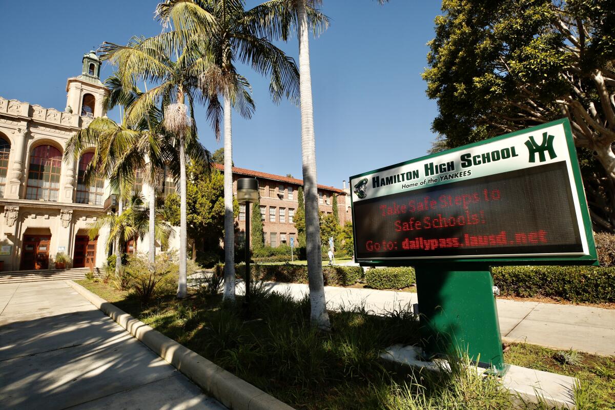 Exterior of Hamilton High School