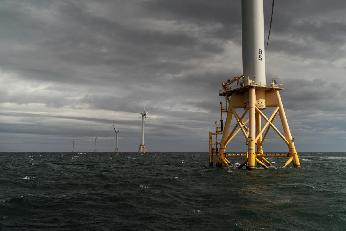 The five turbines of America's first offshore wind farm