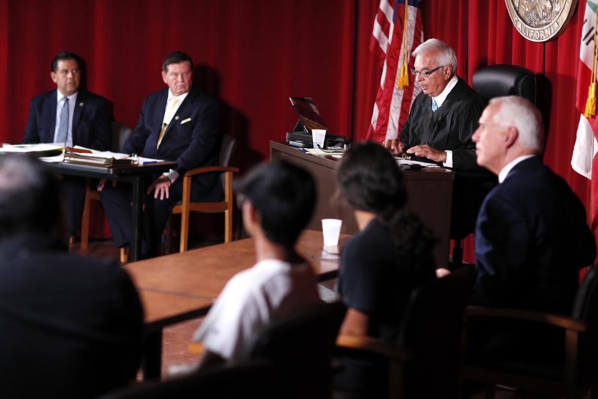 Justice Manuel Ramirez portrays Judge Leon Yankwich during a reenactment of Lopez vs. Seccombe.