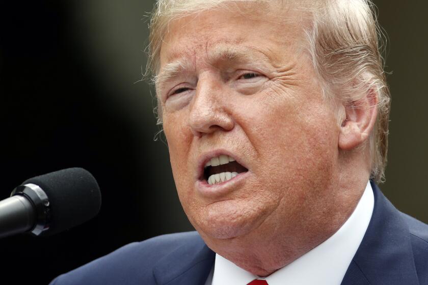 President Trump speaks from the Rose Garden on Friday.