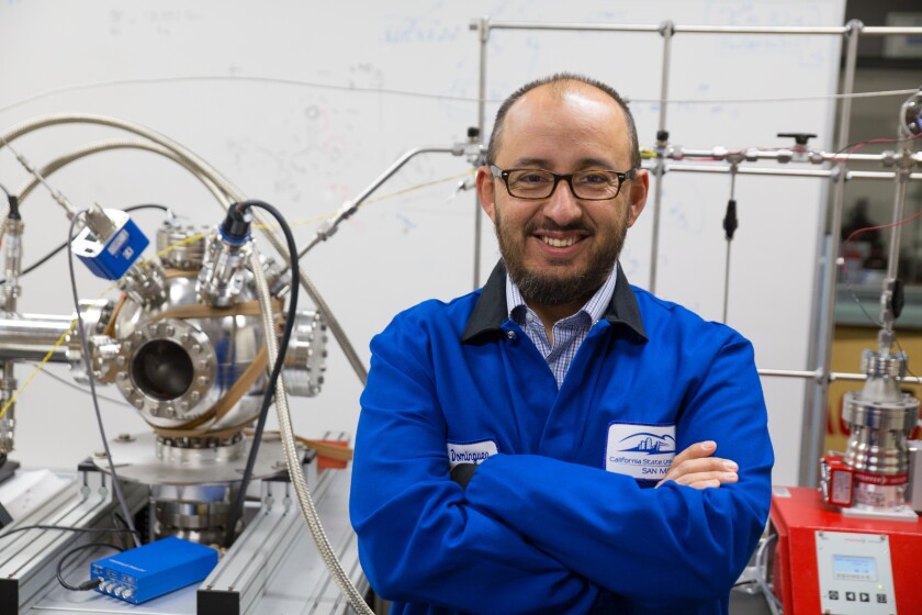 Gerardo Dominguez, 42, inside his physics lab at Cal State San Marcos.