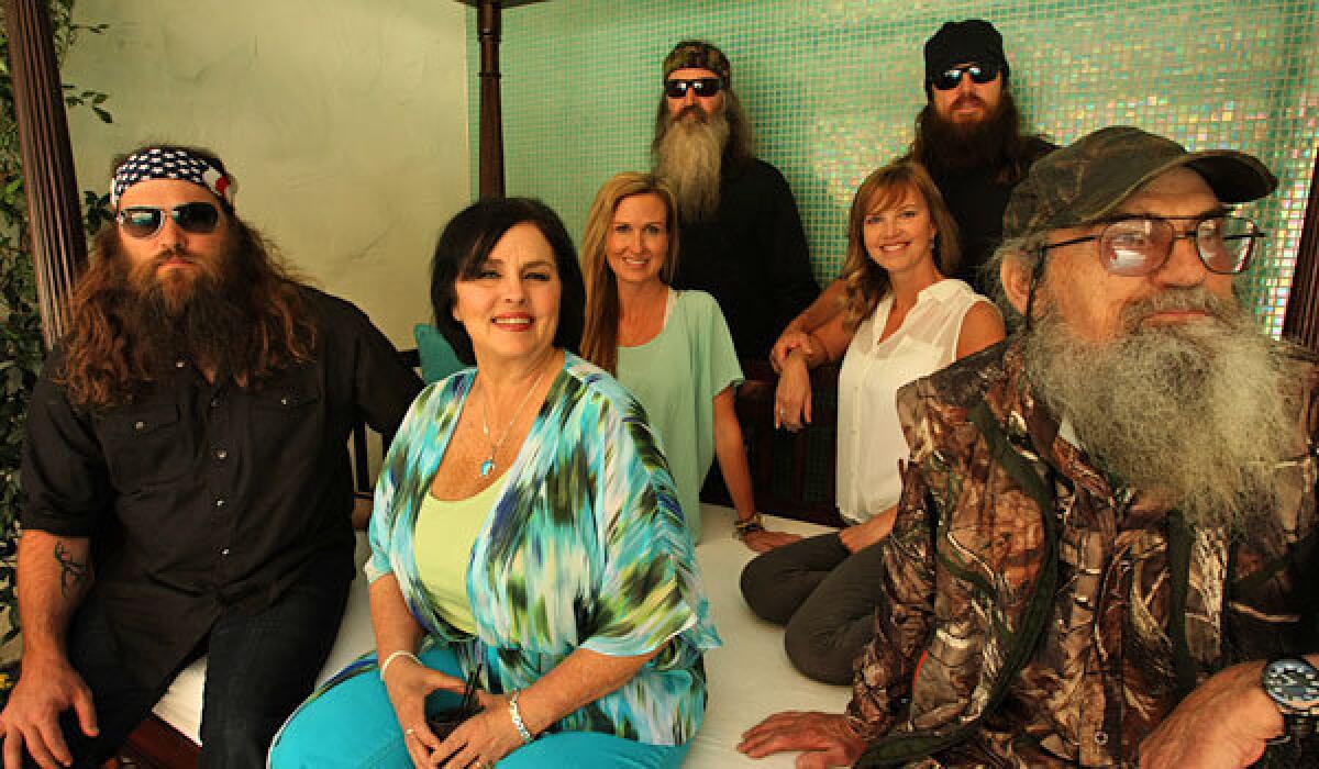 The Robertson family, from left, Willie, Kay, Korie, Phil, Sissy, Jase and Si.