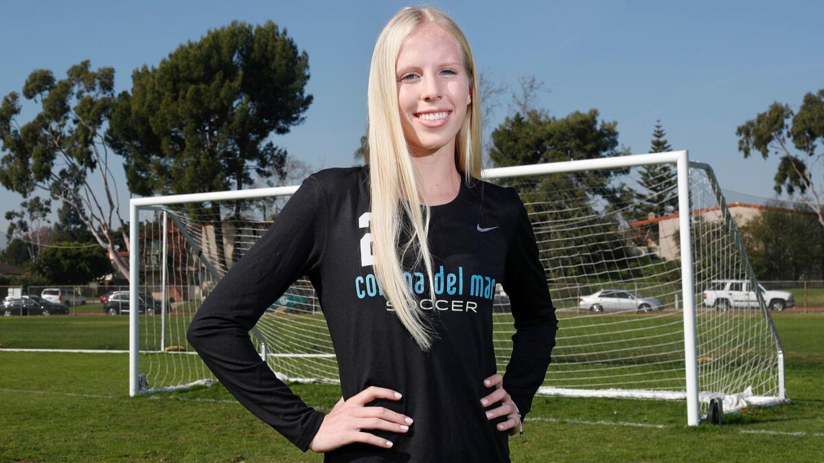 Corona del Mar High senior defender Julie Bartz is the Daily Pilot High School Female Athlete of the Week. She scored the Sea Kings' goal in a 1-0 win at University High in a Pacific Coast League opener on Jan. 9.