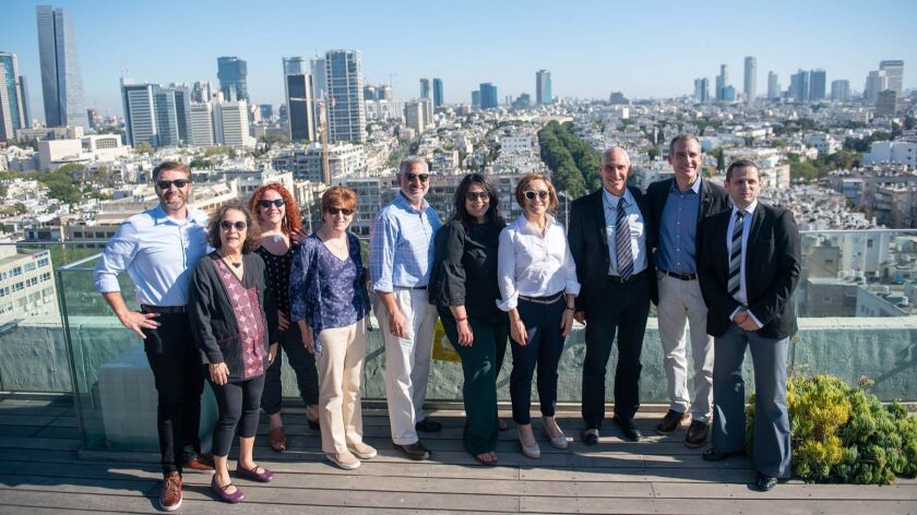 L.A. Mayor Eric Garcetti, second from right, with other U.S. mayors in an educational seminar in Tel Aviv.