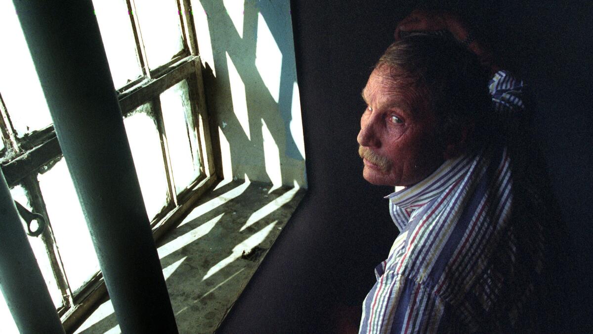 Ed Bunker, an ex-con turned writer and actor ("Reservoir Dogs") in the former Lincoln Heights Jail in 1996.