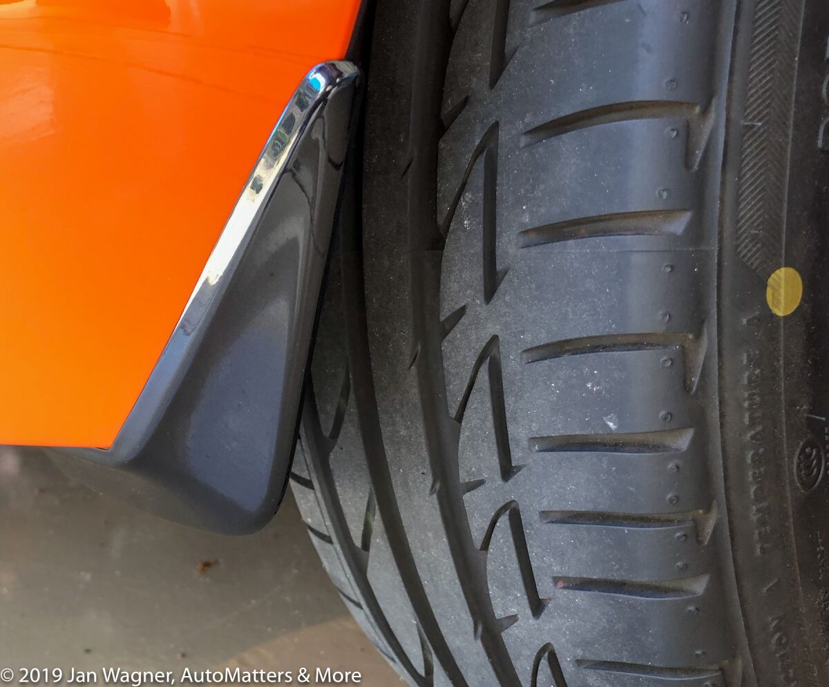 Rear mud flap installed
