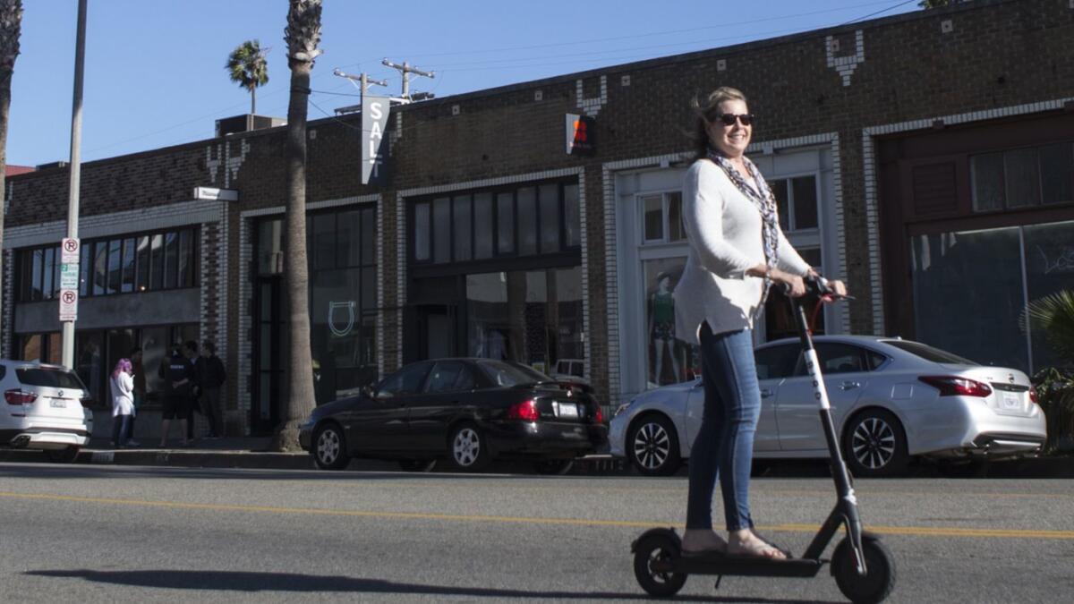 Bird offers to mail free helmets to customers, but many ride without them.