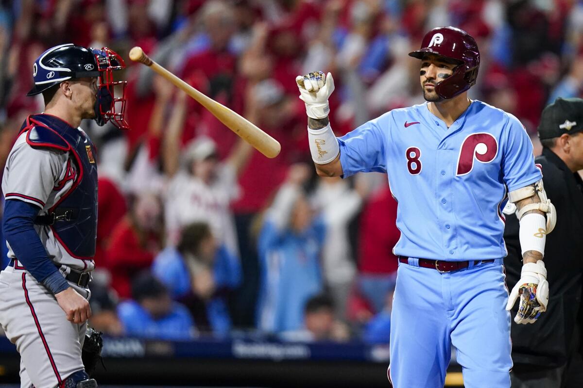 Phillies hit 4 homers, rally past Padres to take 3-1 lead in NLCS