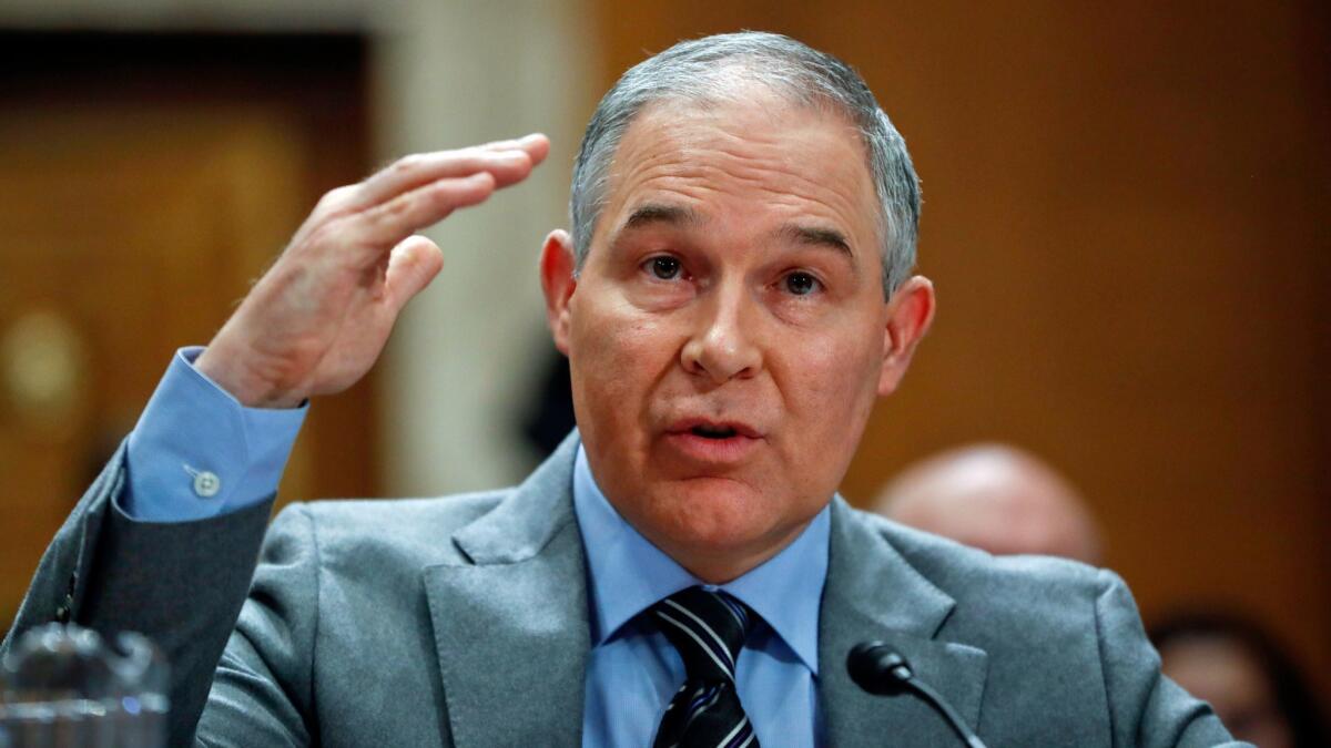 EPA chief Scott Pruitt, shown testifying before a Senate committee in January, spent more than $43,000 of agency funds for a soundproof phone booth in his office.