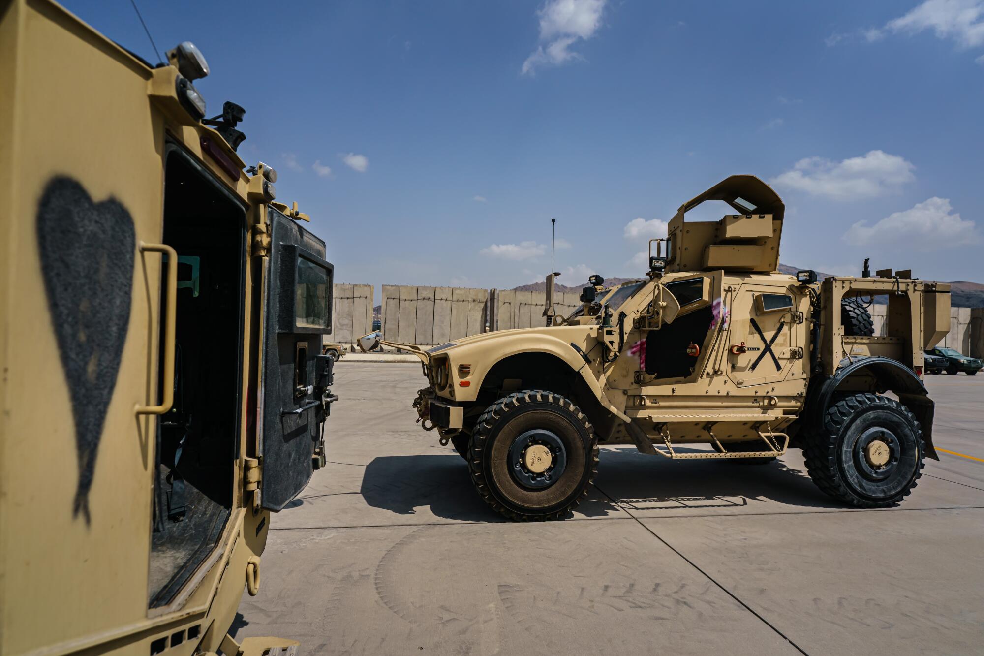 Armored vehicles at the airport 