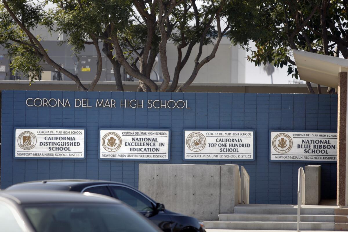 Corona del Mar High School is known for its high academic standards.