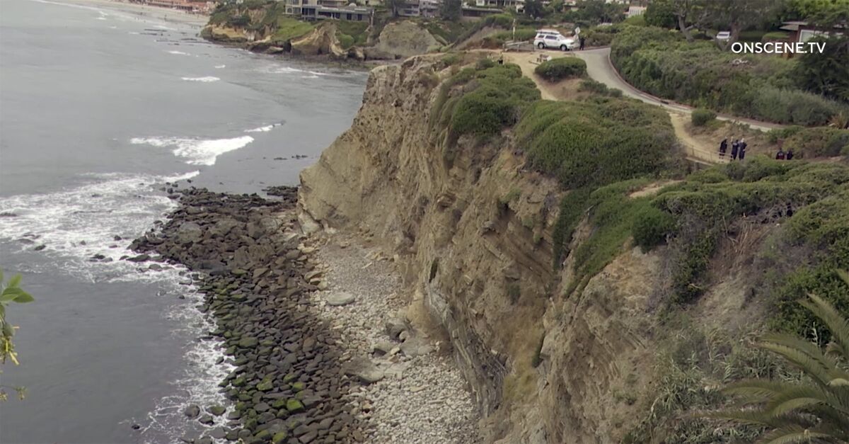Emergency personnel recovered a body below the cliffs along Coast Walk in La Jolla on June 28.
