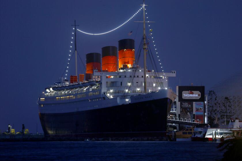 LONG BEACH, CALIF. - SEPT. 25, 2019. Four years after a marine survey warned that the Queen Mary’s state of decay was “approaching the point of no return,” new inspection reports revealed some areas of the ship are still suffering from deterioration. In a June report, an inspector wrote that his findings caused him to have “significant doubt about the maintenance and safety upkeep of the property.” (Luis Sinco/Los Angeles Times)