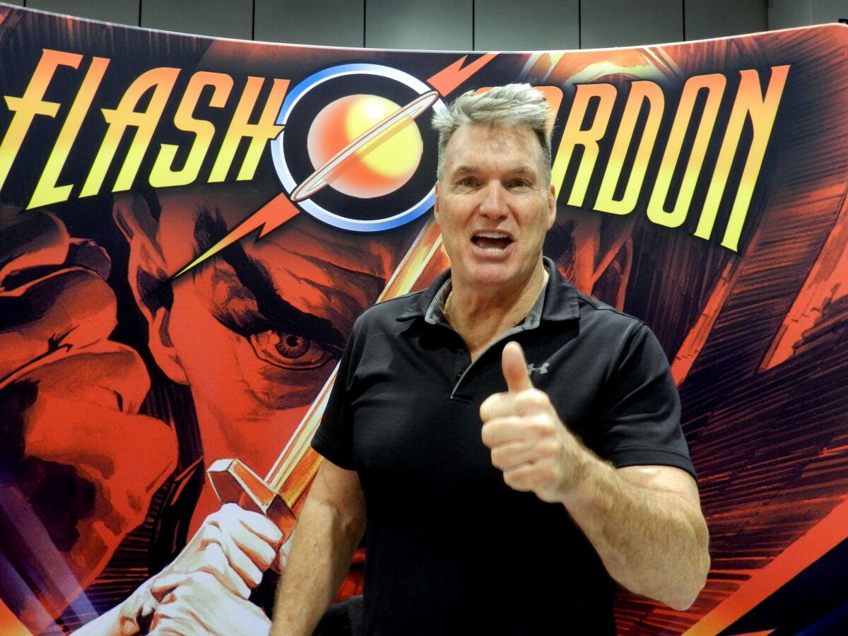 Sam J. Jones, who played the title character in the 1980 cult movie “Flash Gordon,” at NostalgiaCon 2019.