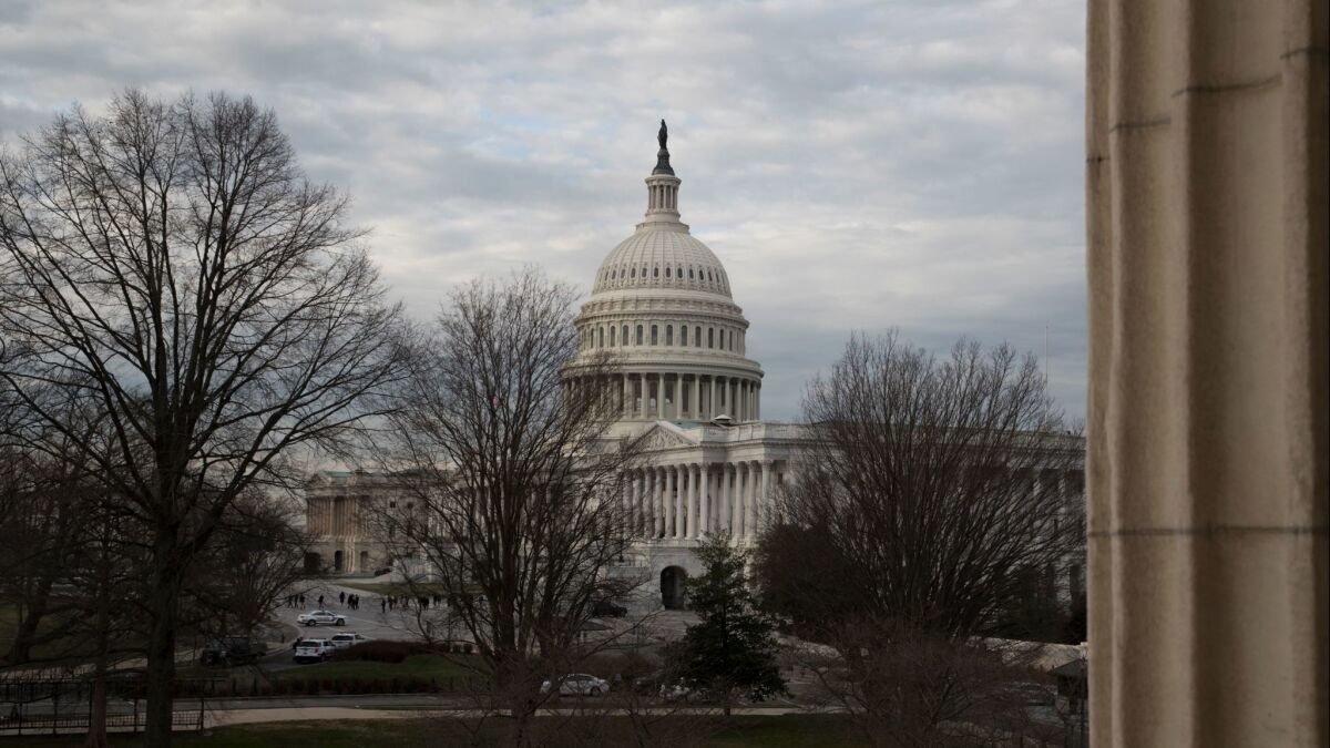 The Capitol is seen in Washington on March 6, as the Senate is preparing to roll back some of the safeguards Congress put into place after the financial crisis a decade ago.