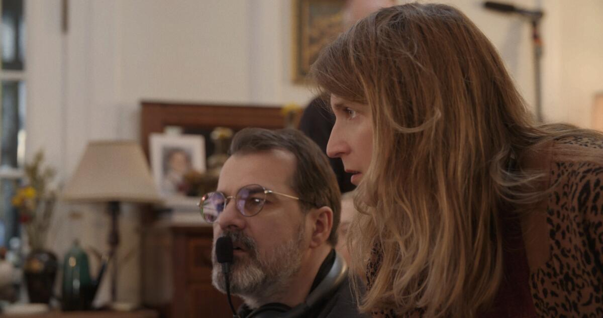 Director Kornél Mundruczó with writer and wife Kata Wéber on the set of "Pieces of a Woman."
