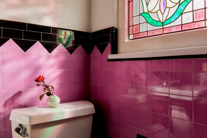 Krystal Chang's floral art installation in a bathroom for Image magazine, May 2022.