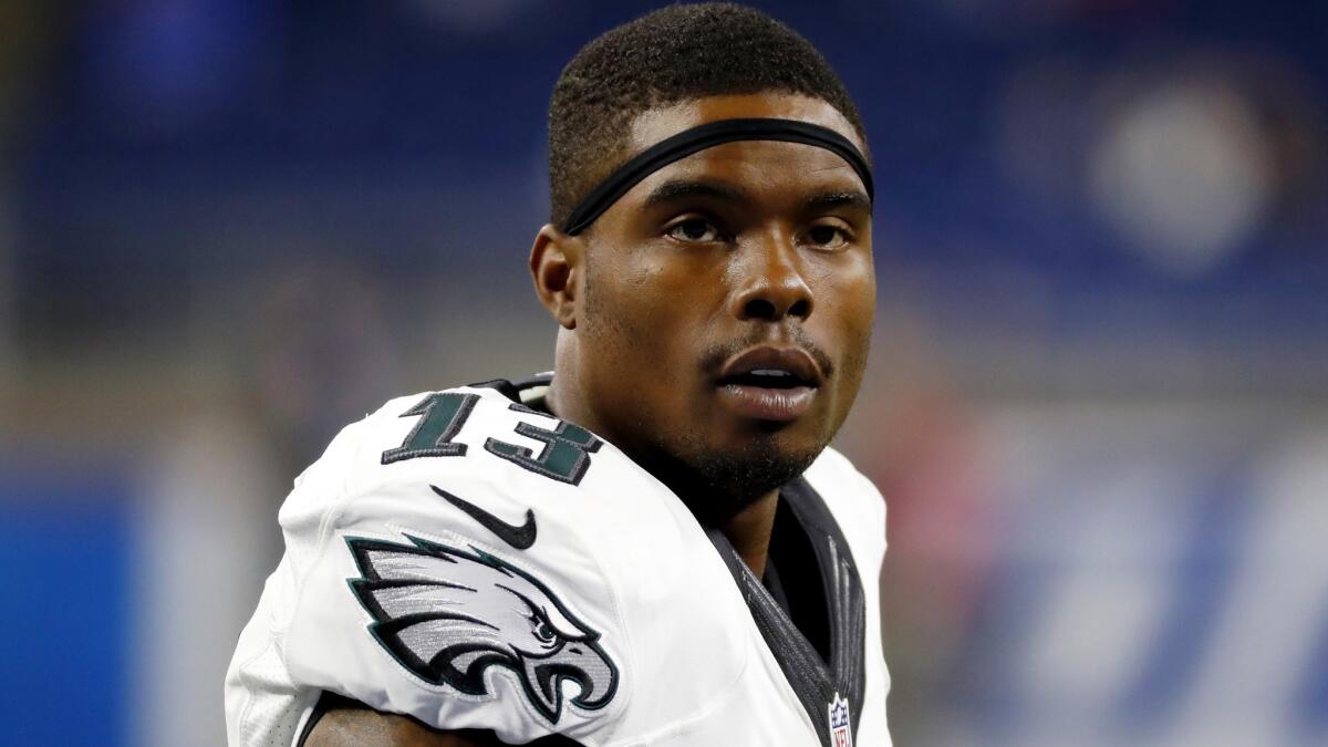 Eagles wide receiver Josh Huff gets ready to warm up for a game against the Lions in Detroit last month.