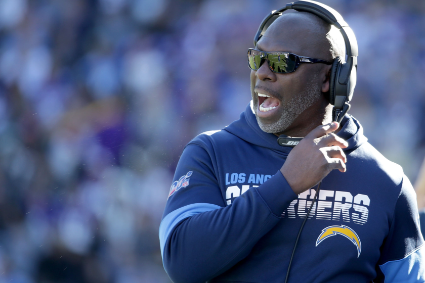 Anthony Lynn coaches the Chargers against the Minnesota Vikings on Dec. 15 at Dignity Health Sports Park.