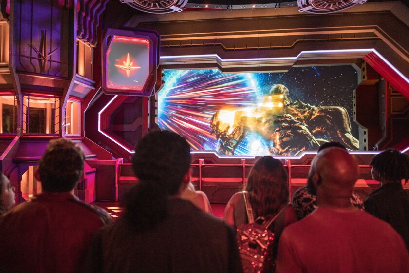 Guardians of the Galaxy: Cosmic Rewind is an indoor, reverse launch rollercoaster at Walt Disney World's Epcot