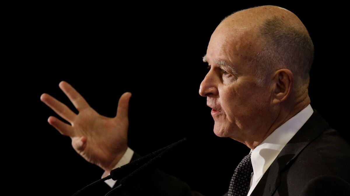 AB 249 is now awaiting action by Gov. Jerry Brown, pictured here in San Francisco on June 1, 2016.