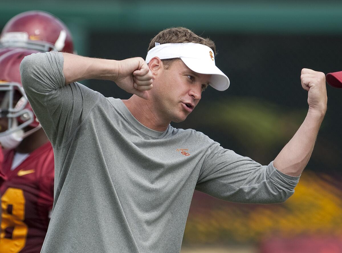 USC Coach Lane Kiffin said the decision to cut off access to the Coliseum was "solely based" on preserving the field.