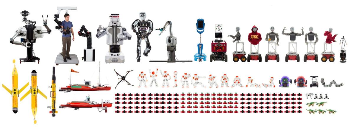 A look at some of the robots that will be on display at a USC open house event this week. (USC Viterbi School of Engineering)