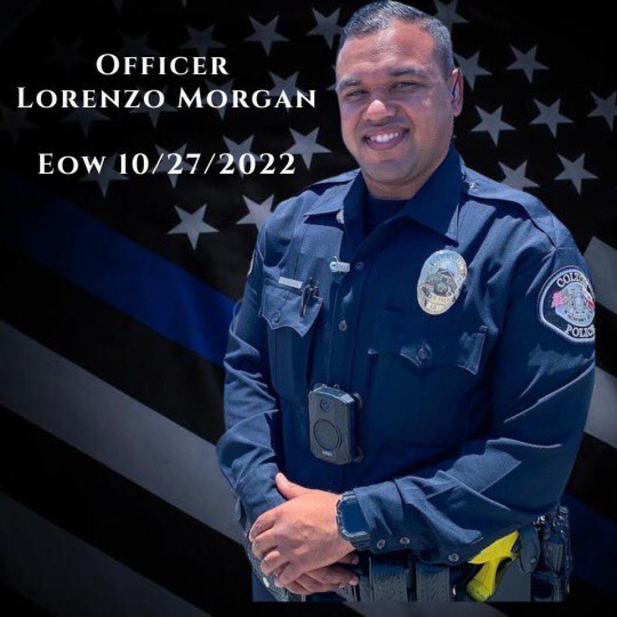 Colton police photograph of Officer Lorenzo Morgan
