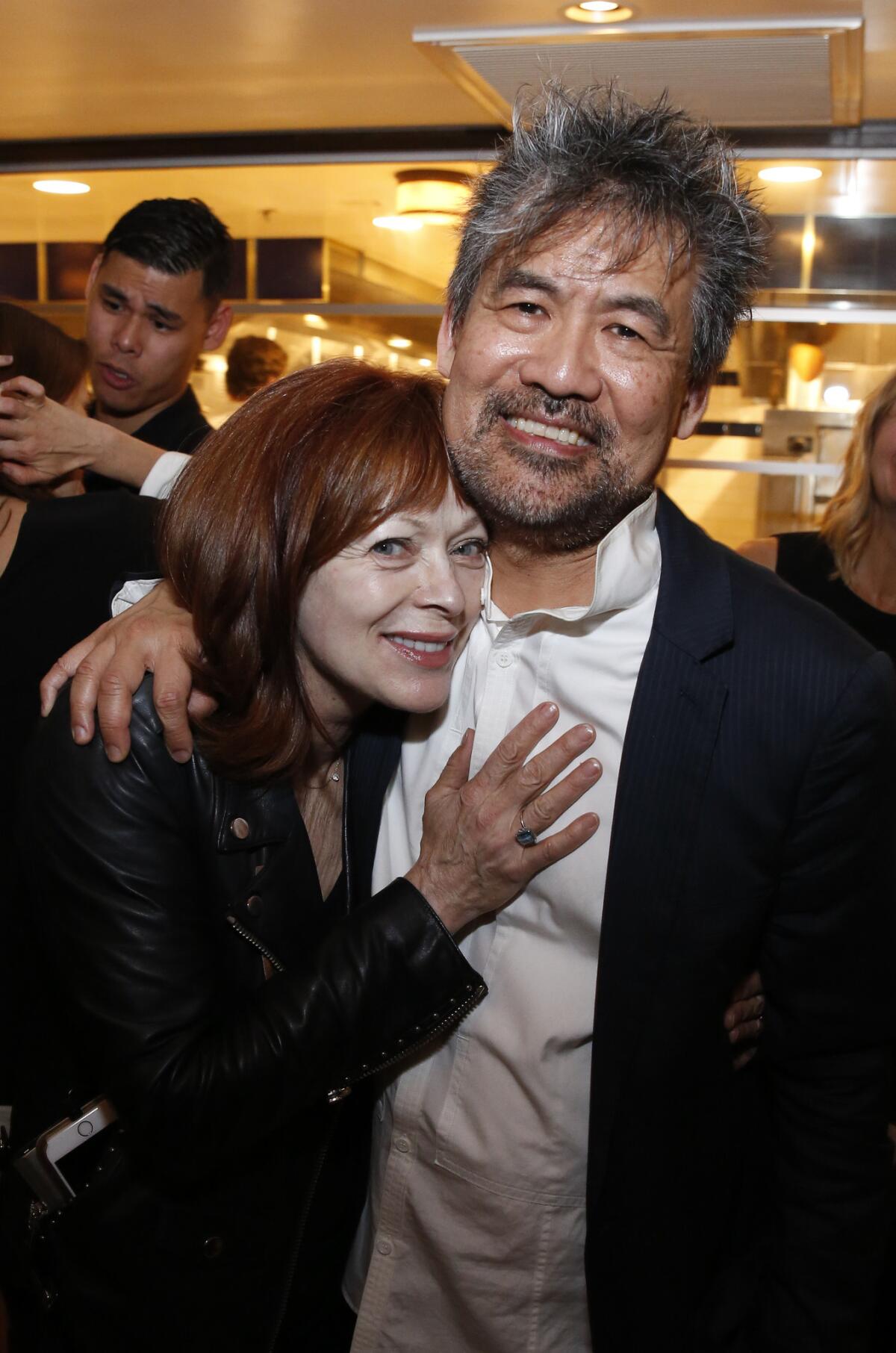 Frances Fisher and "Soft Power" co-creator David Henry Hwang.