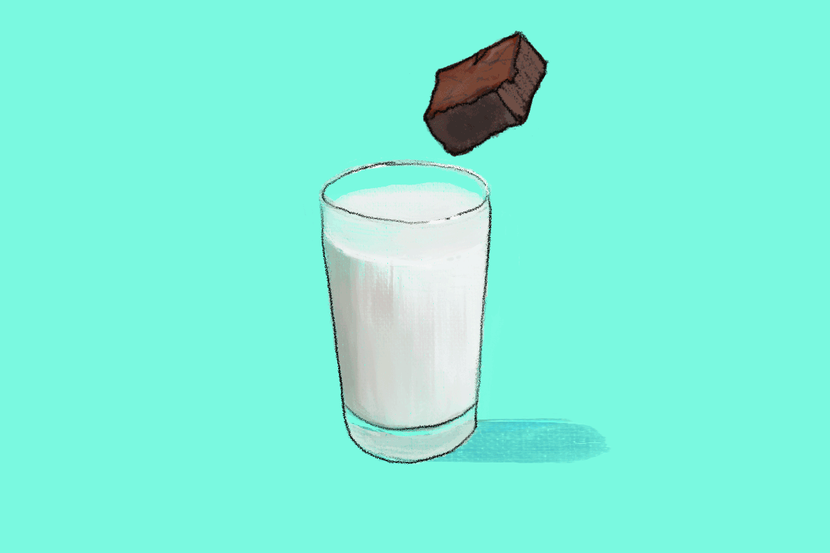Illustration for the "How to boil water" series on how to make brownies.
