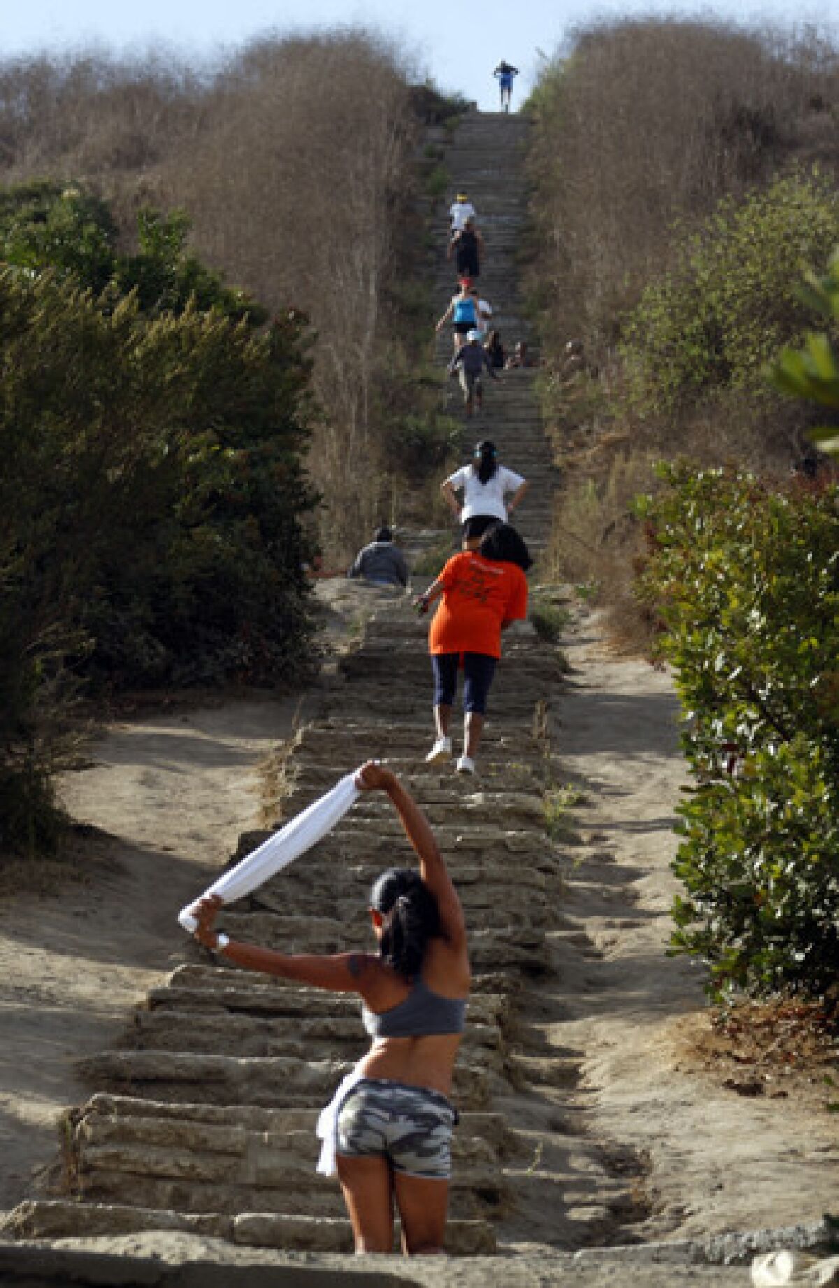 These stairs are among the 375 up to the Baldwin Hills Scenic Overlook.