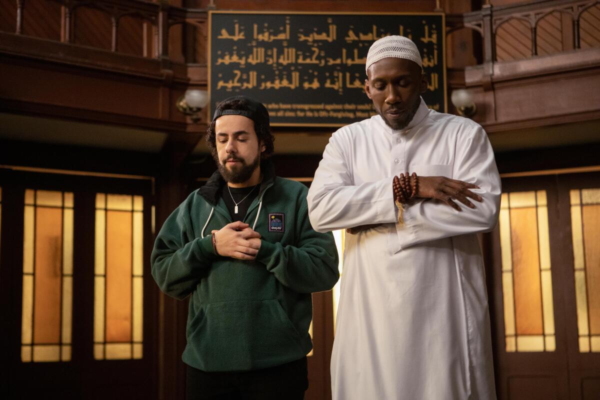 Ramy (Ramy Youssef) and Sheikh Ali Malik (Mahershala Ali), shown in Season 2 of "Ramy"