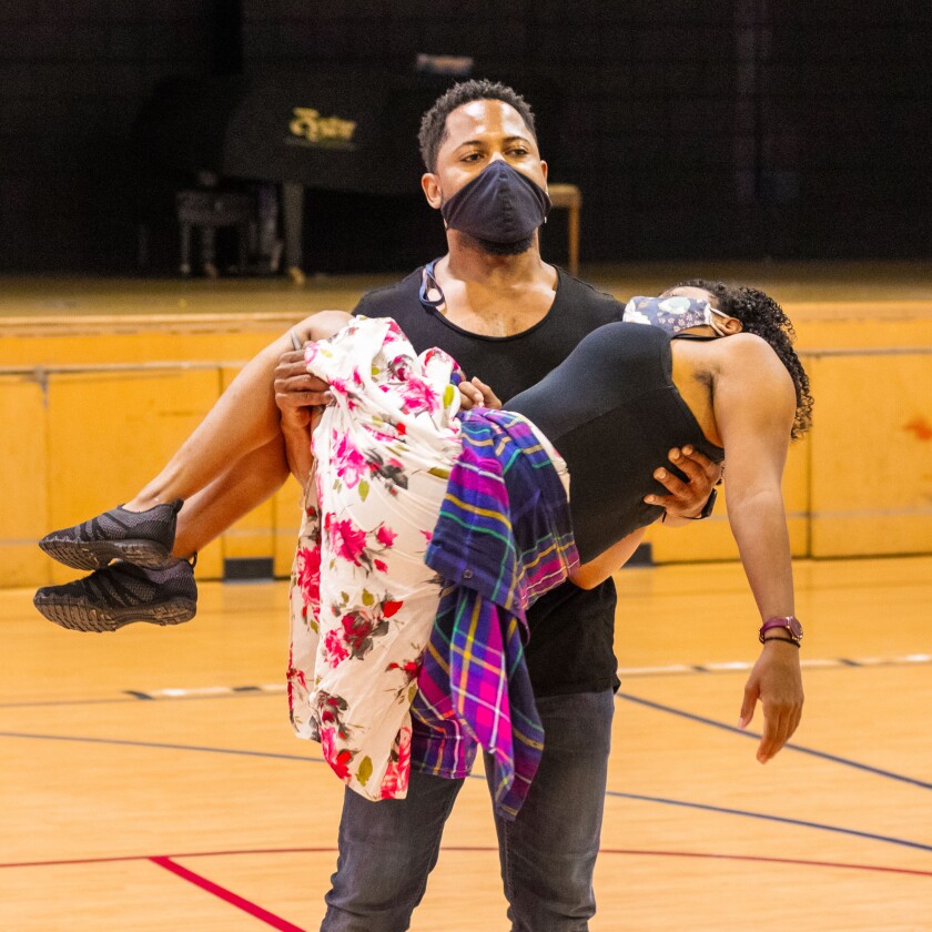 Actors rehearse for "Seize the King" at Classical Theatre of Harlem.