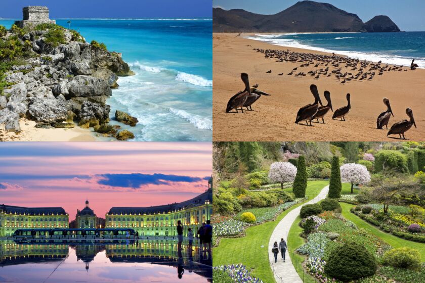 Clockwise from top left: Tulum, Mexico; Todos Santos, Baja California; Vancouver Island; Bordeaux