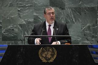 President of Guatemala, Cesar Bernardo Arevalo de Leon, speaks to the United Nations General Assembly during Summit of the Future, Sunday, Sept. 22, 2024 at U.N. headquarters. (AP Photo/Frank Franklin II)