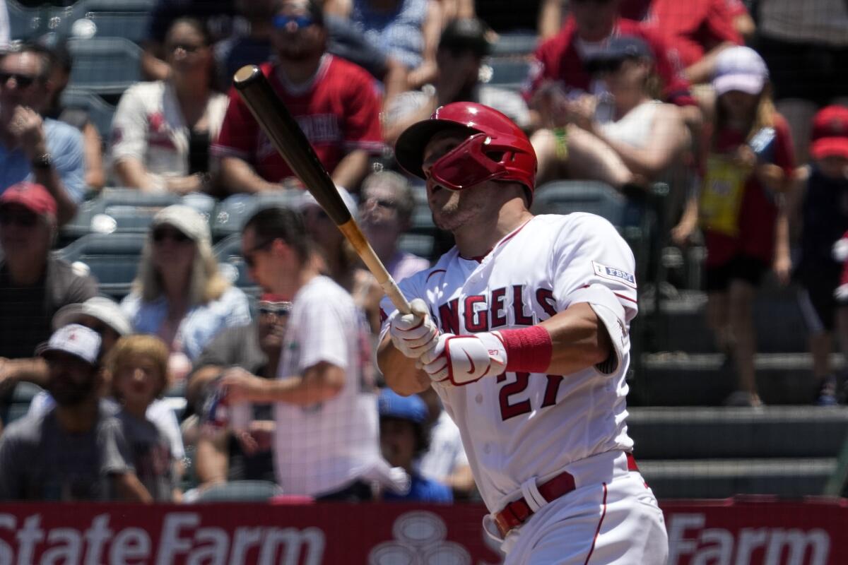 Angels' Trout hits off pitching machine, moving closer to return from injury  - NBC Sports
