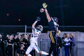 Scott Mahannah of Thousand Oaks had two interceptions against Newbury Park, including a pick six.