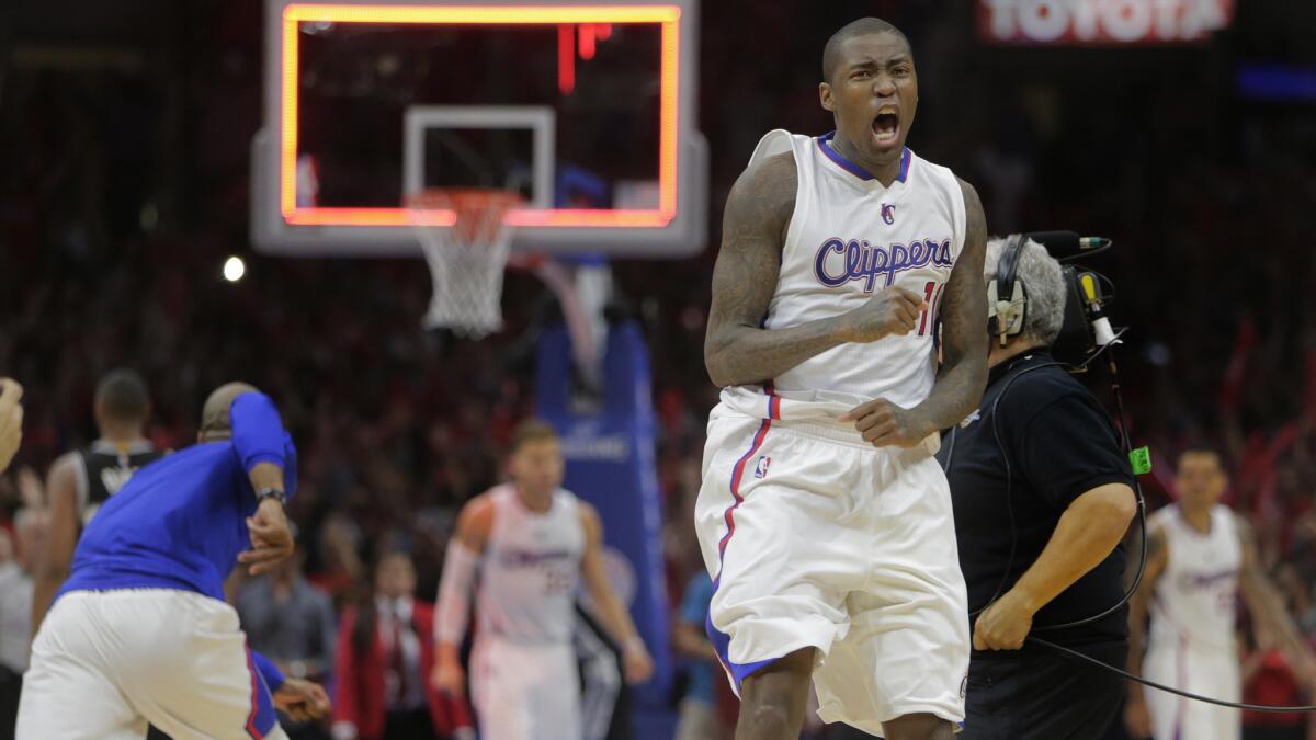 Jamal Crawford celebrates Clippers' win