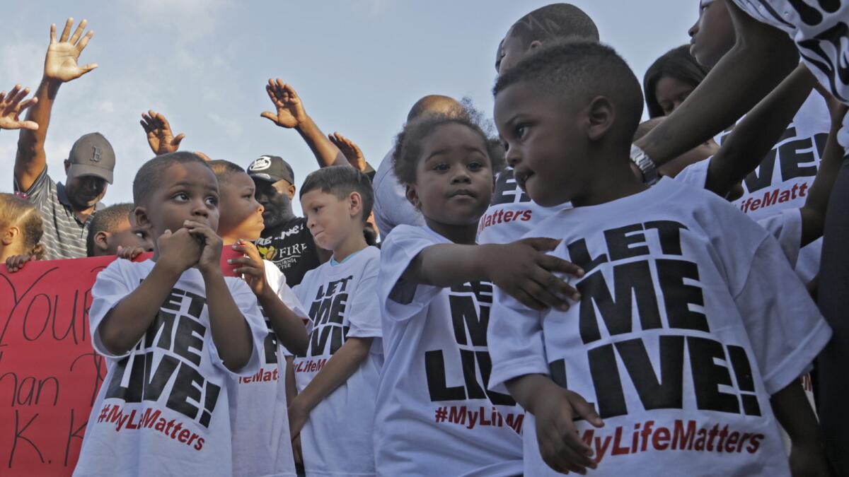 Children take part in a "Let us Live" peace rally in South Los Angeles earlier this week.