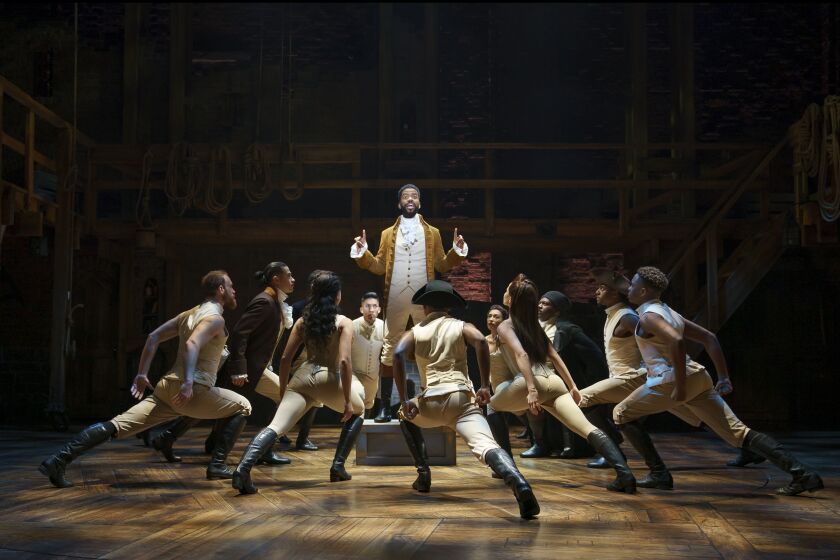 The national touring production of the musical "Hamilton" will play Nov. 9-20 at the San Diego Civic Theatre.