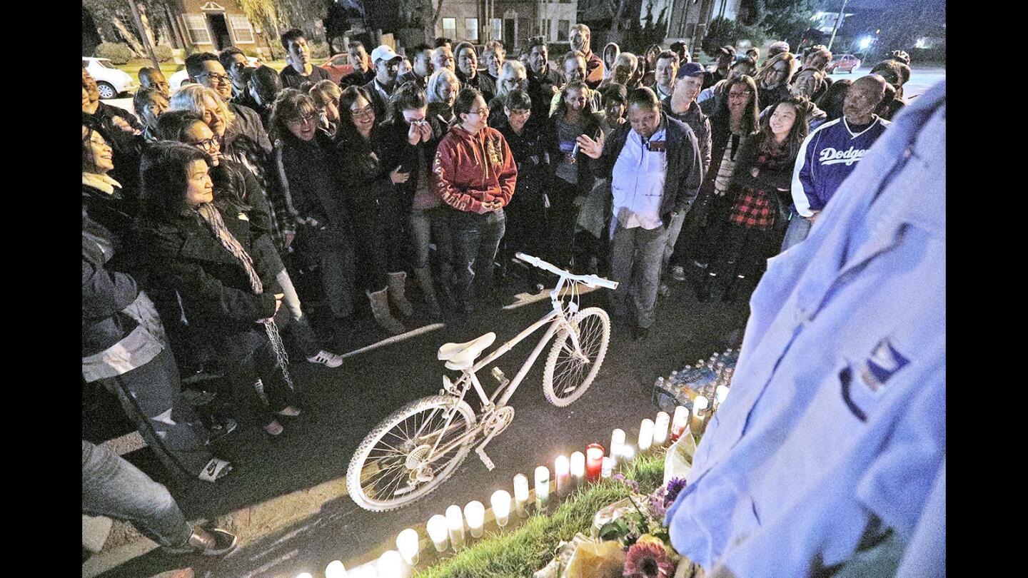 Photo Gallery: Shrine and Ghost Bike memorial for fallen bicyclist