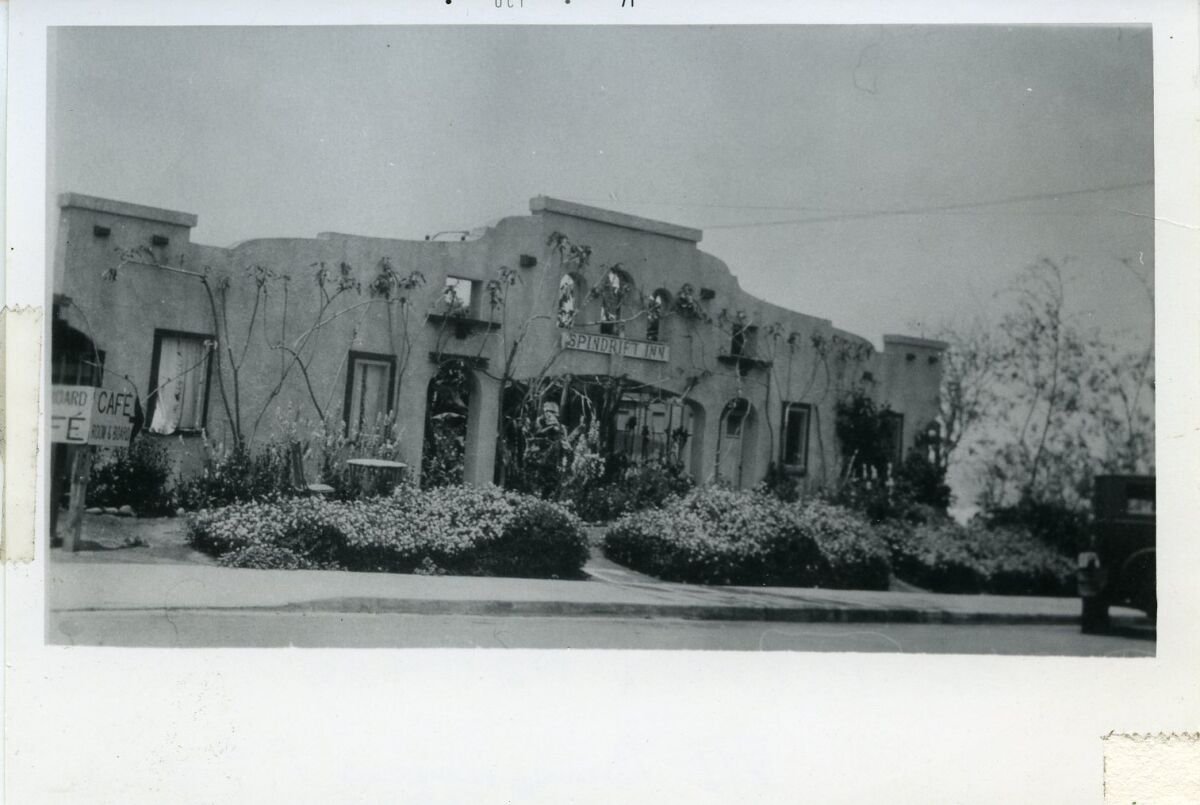 The Spindrift Inn was a hotel and cafe where The Marine Room currently stands on Spindrift Drive.