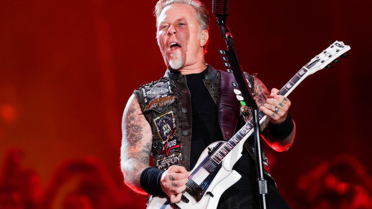 James Hetfield of Metallica performs at the Rock in Rio music festival in Rio de Janeiro, Brazil.