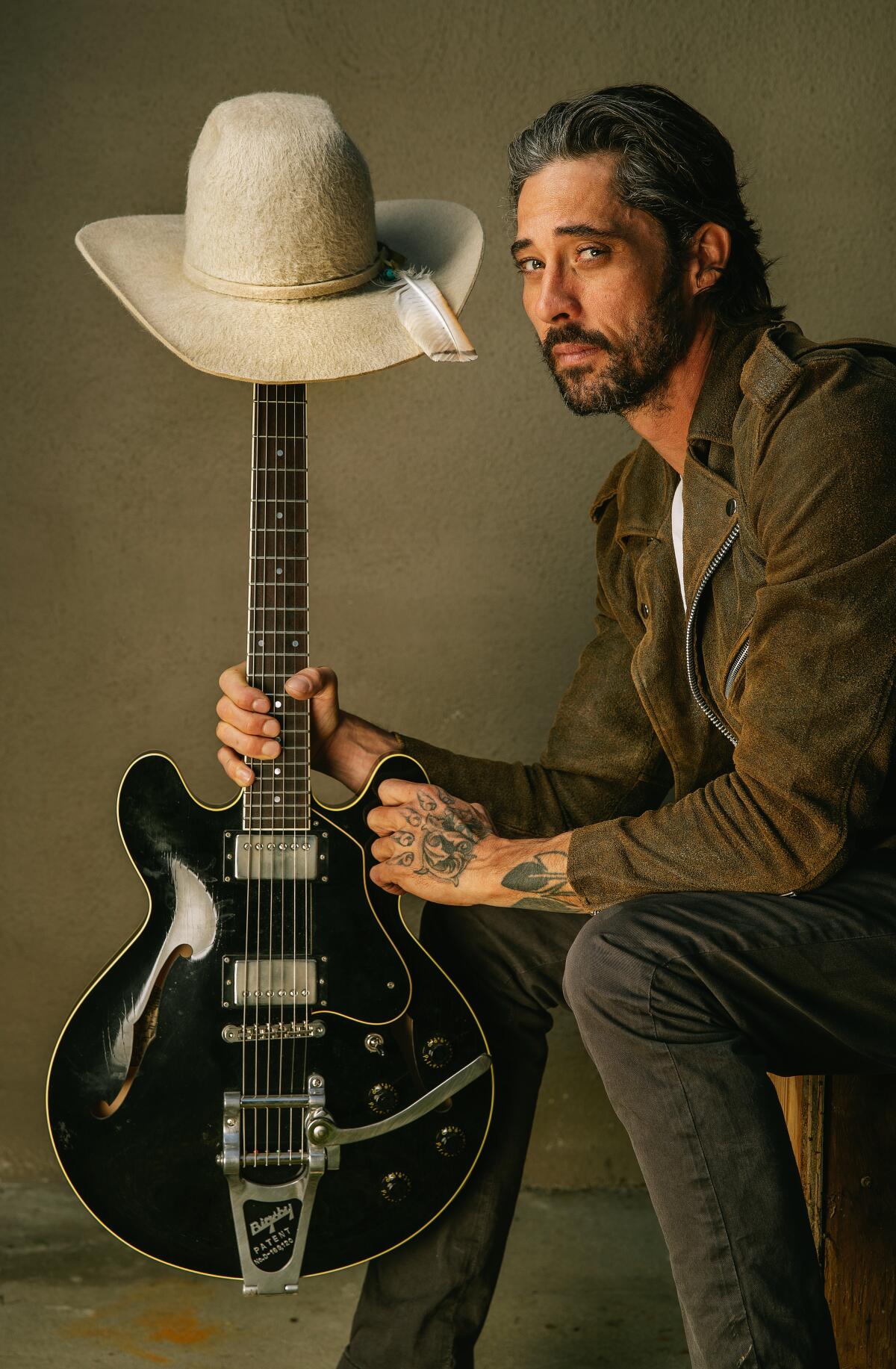 Actor/musician Ryan Bingham is photographed at his home in Woodland Hills. 